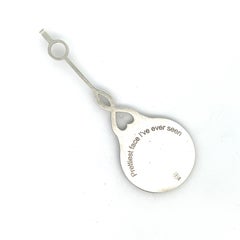 Sterling Silver White Diamonds Mirror Pendant