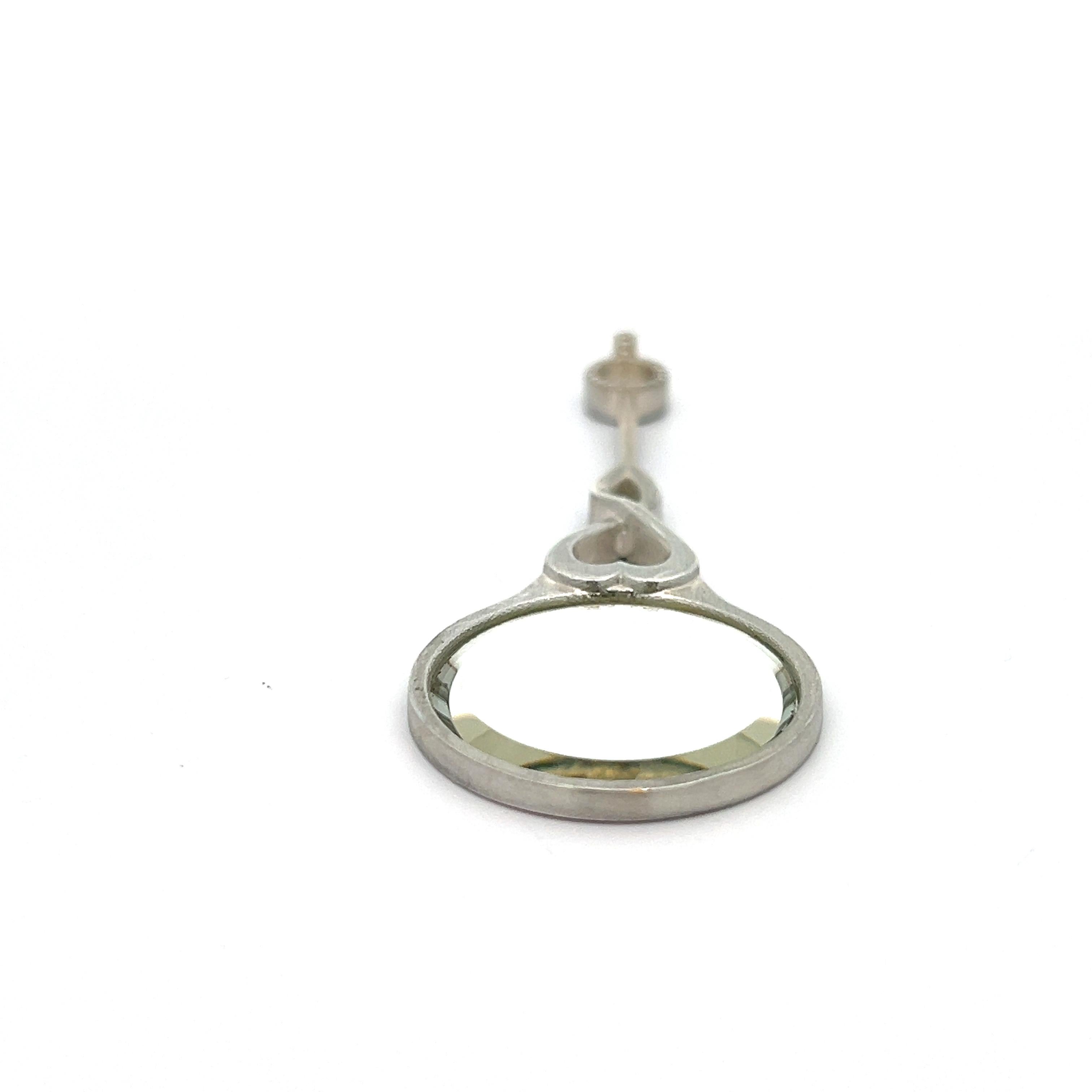 Donna Ciondolo a specchio con diamanti bianchi in argento sterling in vendita