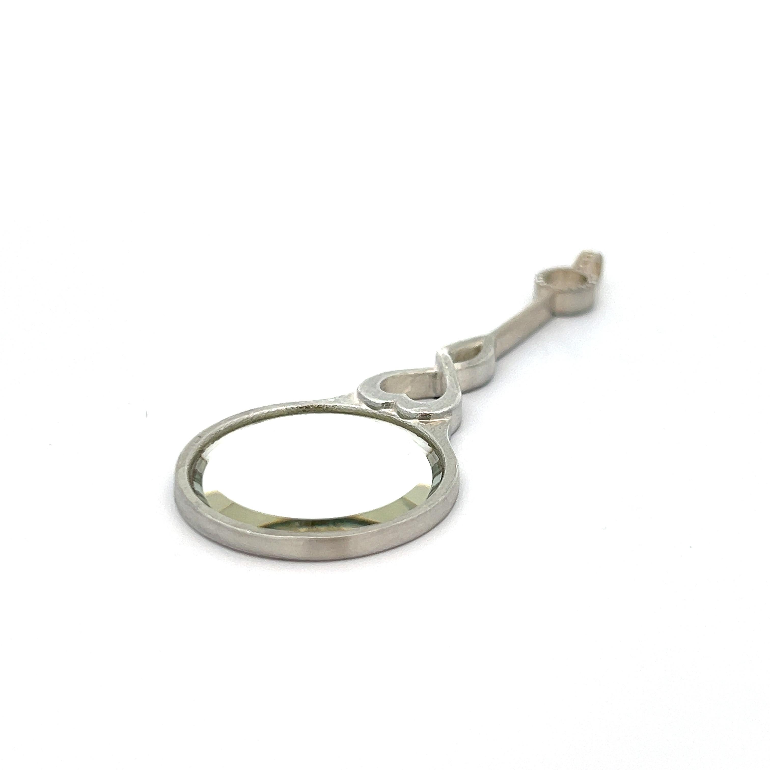 Ciondolo a specchio con diamanti bianchi in argento sterling in vendita 1
