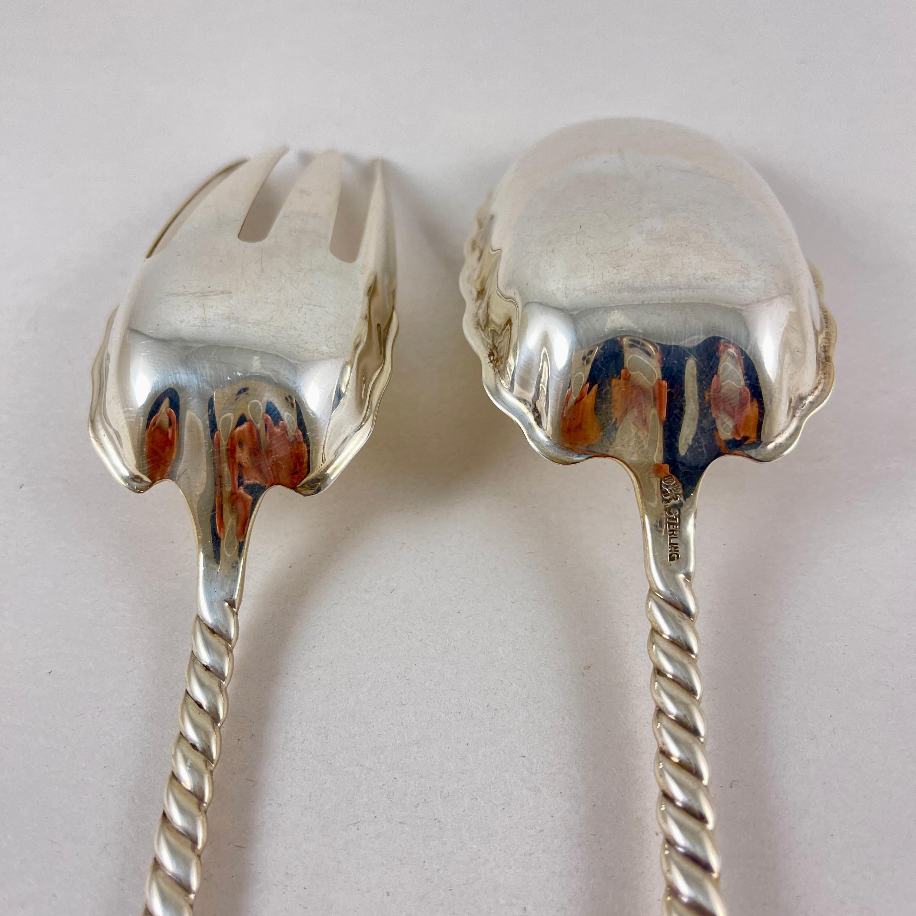 Servitori da insalata ovali di Whiting in argento sterling, anno di emissione 1880 in vendita 4
