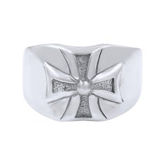 Sterling Silver Wide Cross Men's Ring