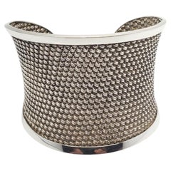 Sterling Silver Wide Mesh Cuff Bracelet #20718