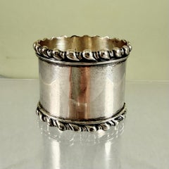 Sterling Silver Wide Napkin Ring – Scroll Banded