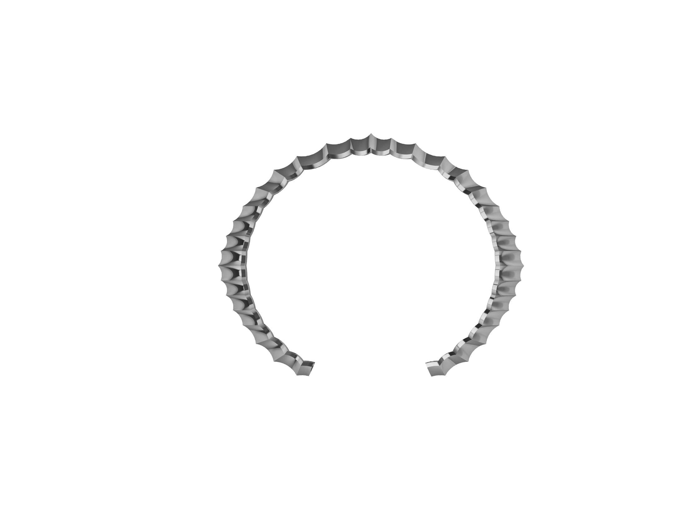 Bracelet manchette large en argent sterling avec vertèbres Neuf à New York, NY