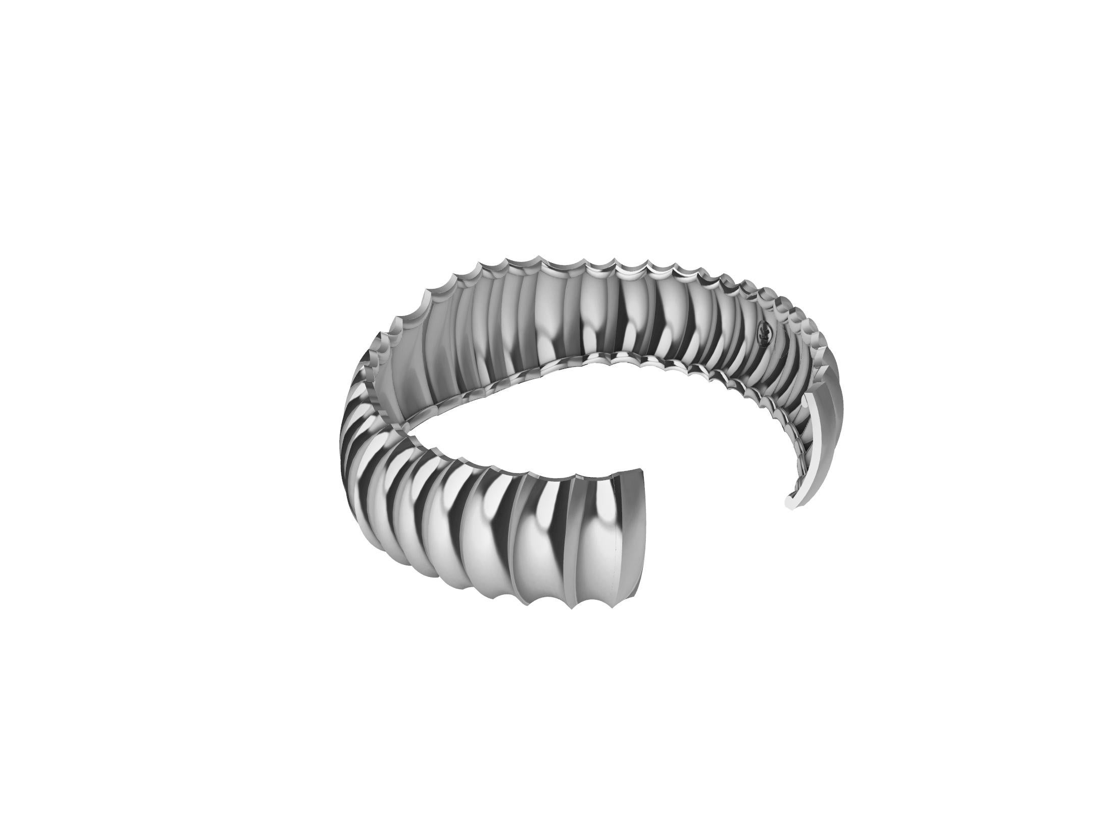 Bracelet manchette large en argent sterling avec vertèbres 2