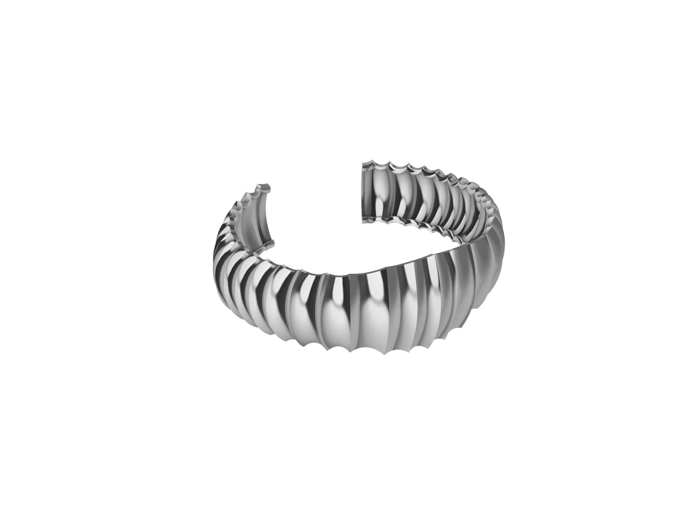 Bracelet manchette large en argent sterling avec vertèbres 3