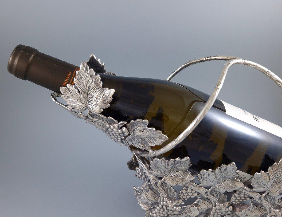 Sterling Silver Wine Bottle Holder In Excellent Condition In Saint-Ouen, FR