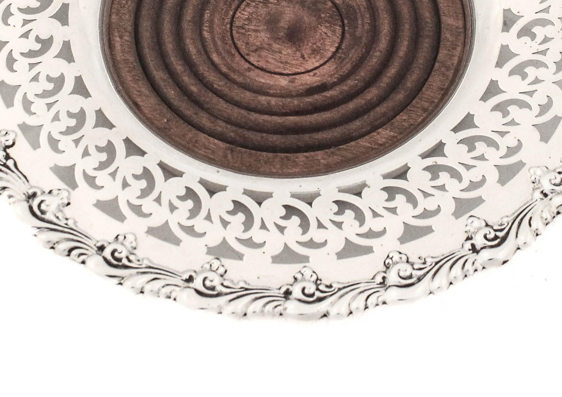 Early 20th Century Sterling Silver Wine Coaster For Sale