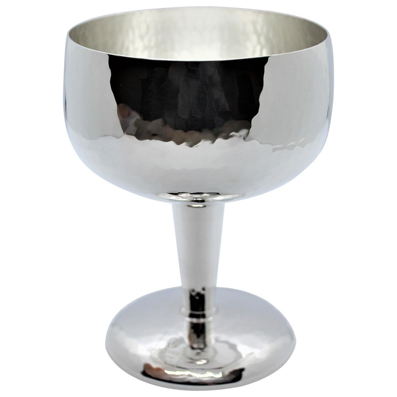 Sterling Silver Wine Cup, Hammered, Medium, 1 Piece, Italy For Sale