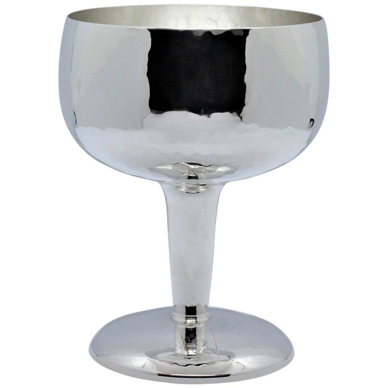Sterling Silver Wine Cup, Hammered , Small, 1 Piece, Italy For Sale at