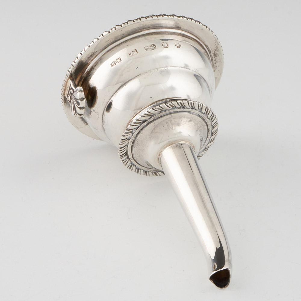 Contemporary Sterling Silver Wine Funnel and Stand