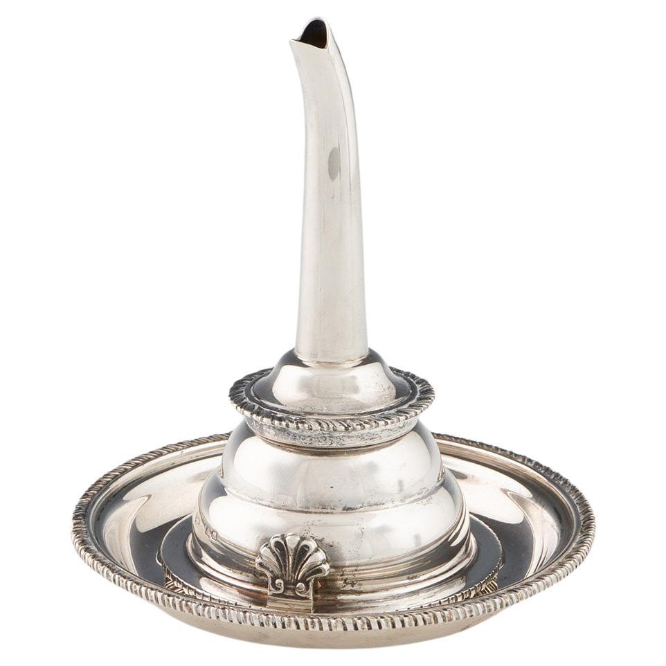 Sterling Silver Wine Funnel and Stand For Sale