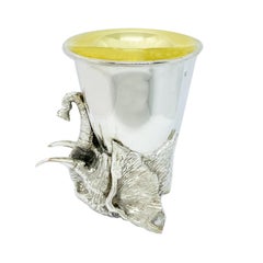 Sterling Silver Wine Glass Elephant, One of a Set of 12 Different Animals