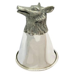 Bicchiere da vino in argento sterling "Volpe, parte di un set di 12 animali diversi".