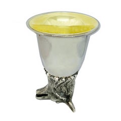 Sterling Silver Wine Glass 'Fox, Part of a Set of 12 Different Animals'