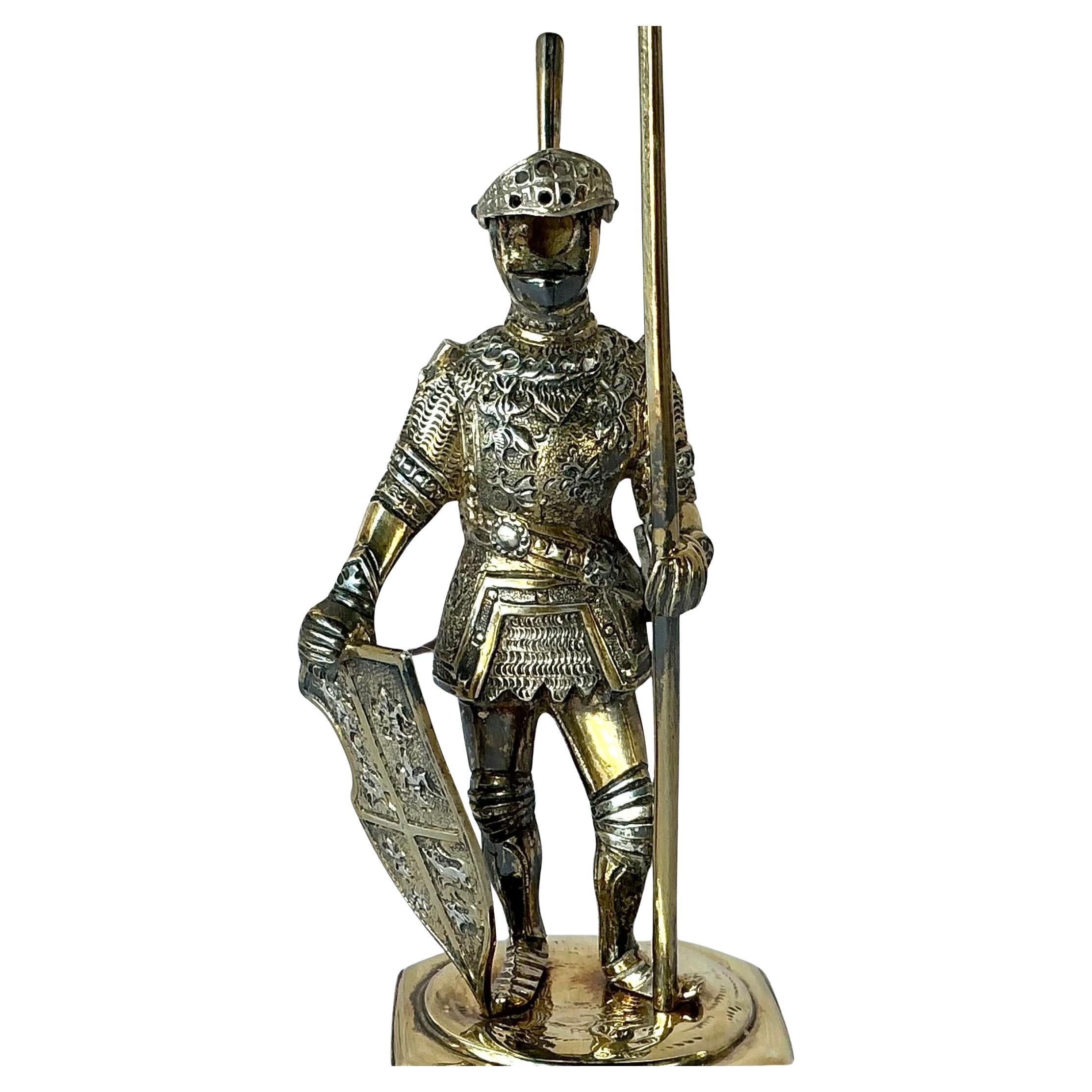 Sterling Silver with Parcel Gilt Medieval Knights, Set of Three For Sale 7