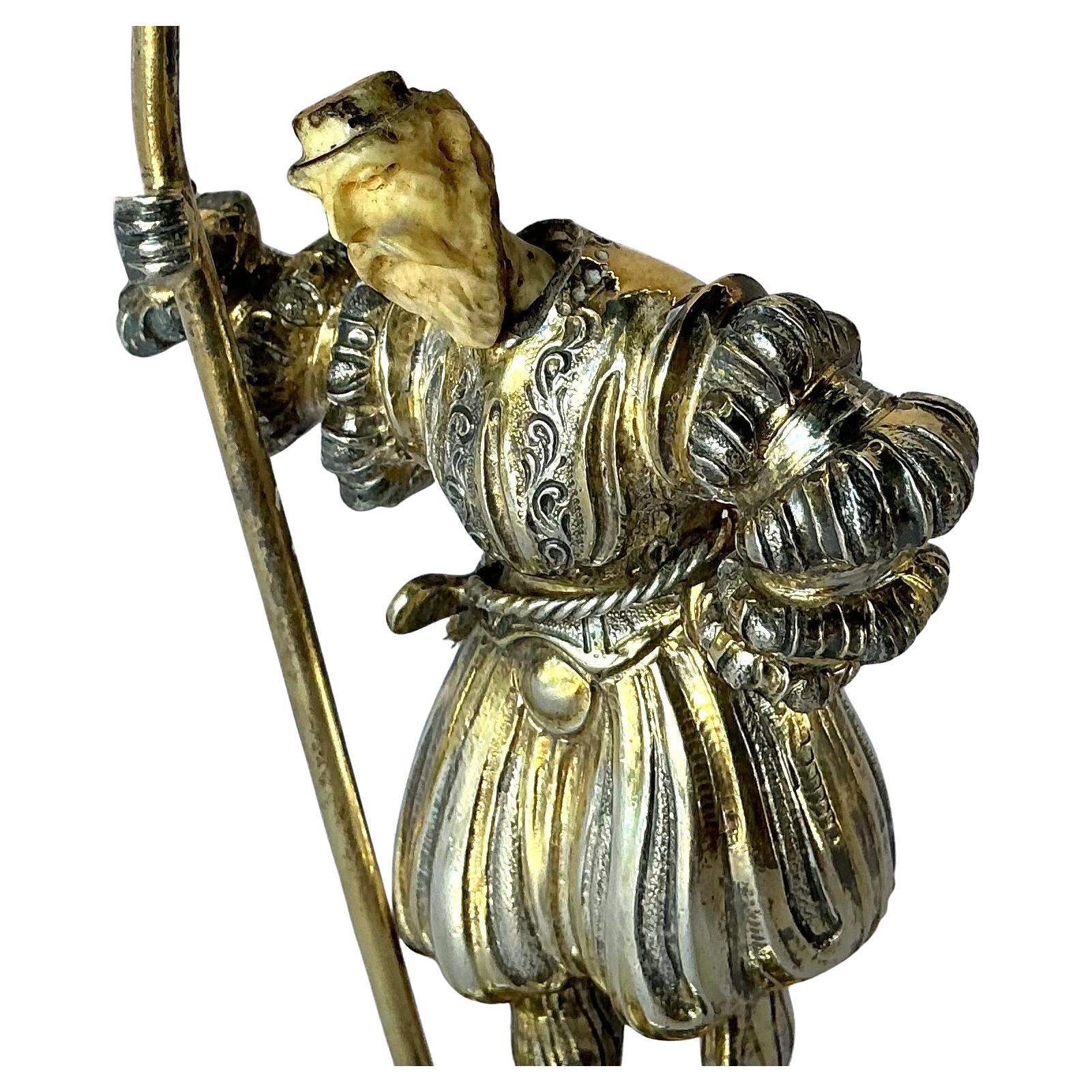 Sterling Silver with Parcel Gilt Medieval Knights, Set of Three For Sale 11