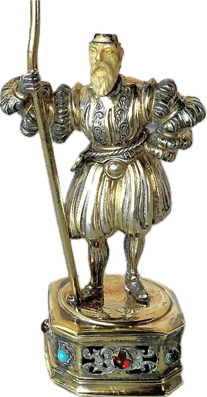 Sterling Silver with Parcel Gilt Medieval Knights, Set of Three For Sale 13