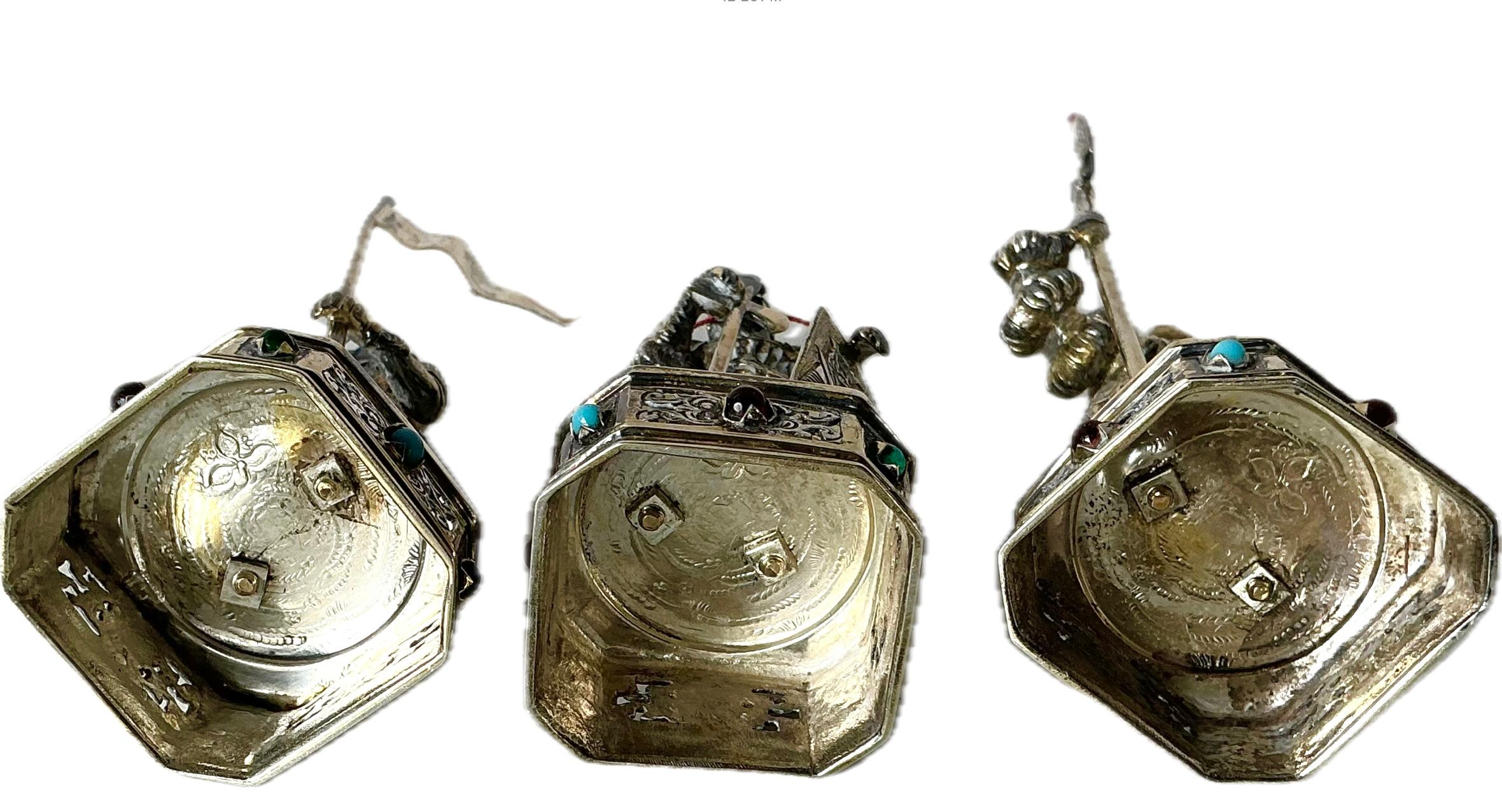 Sterling Silver with Parcel Gilt Medieval Knights, Set of Three For Sale 14