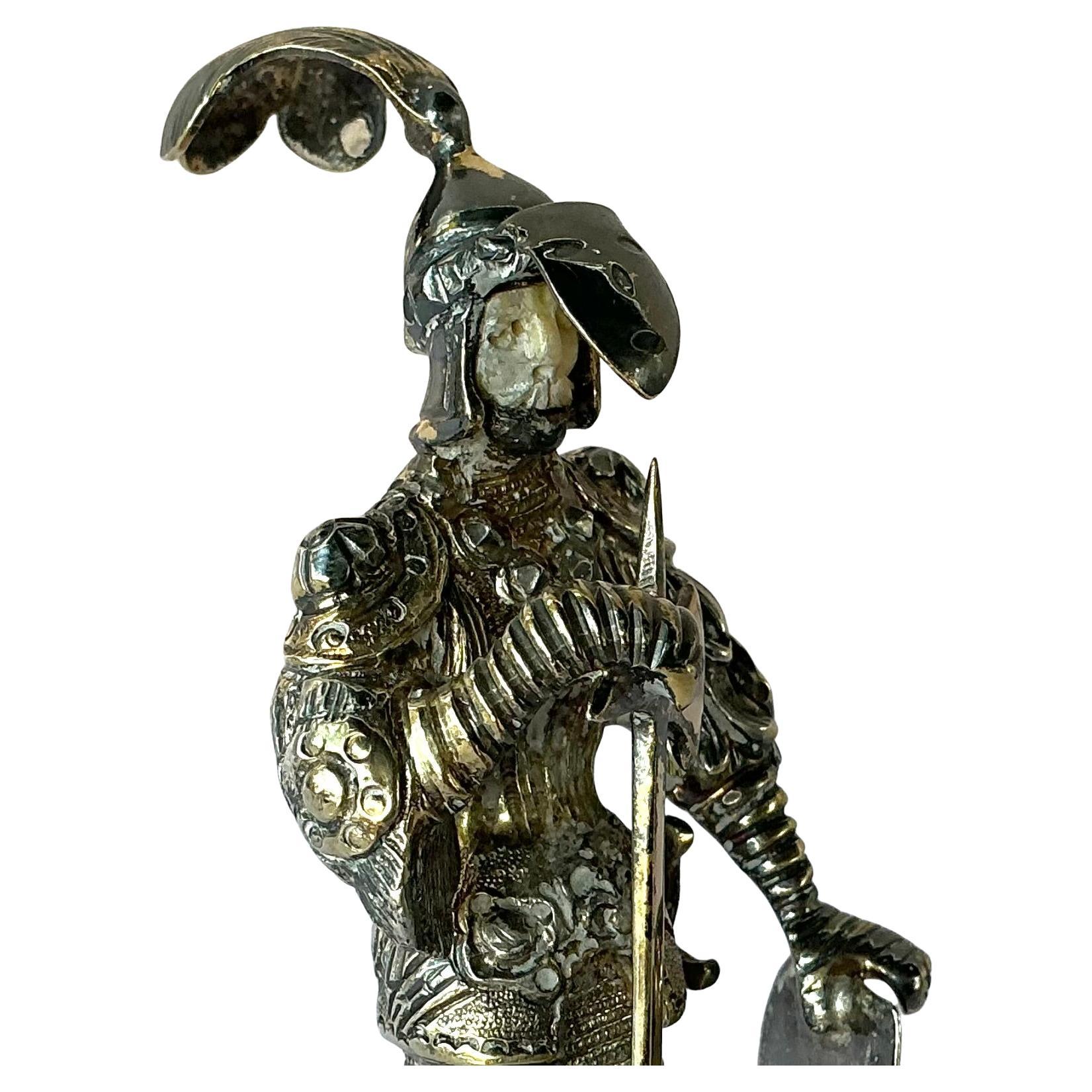 Sterling Silver with Parcel Gilt Medieval Knights, Set of Three For Sale 4