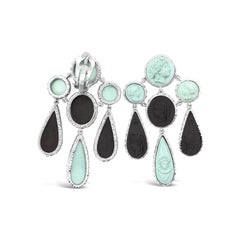 Sterling Silver Women in Ancient Rome Cameo Earrings