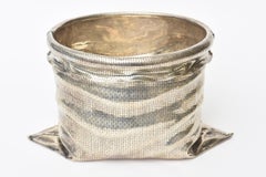 Sterling Silver Italian Sculptural Ice Bucket Vessel Barware Buccellati Style