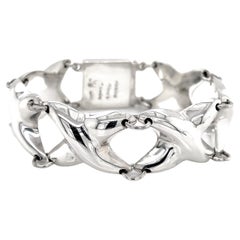 Bracelet à maillons manchette en argent sterling en forme de X