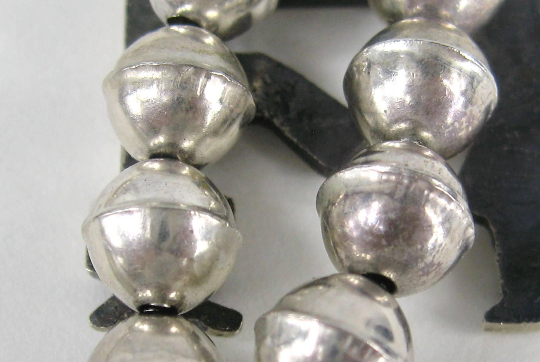 Collana Yei Squash in argento sterling Hopi, nativi americani, con fusione a sabbia in vendita 2