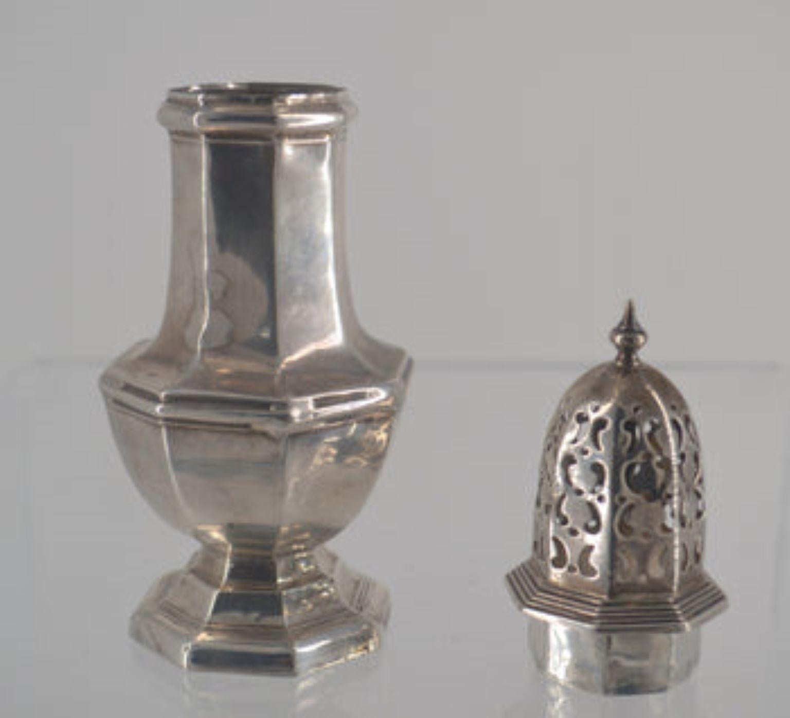 Sterling silver sugar shaker.