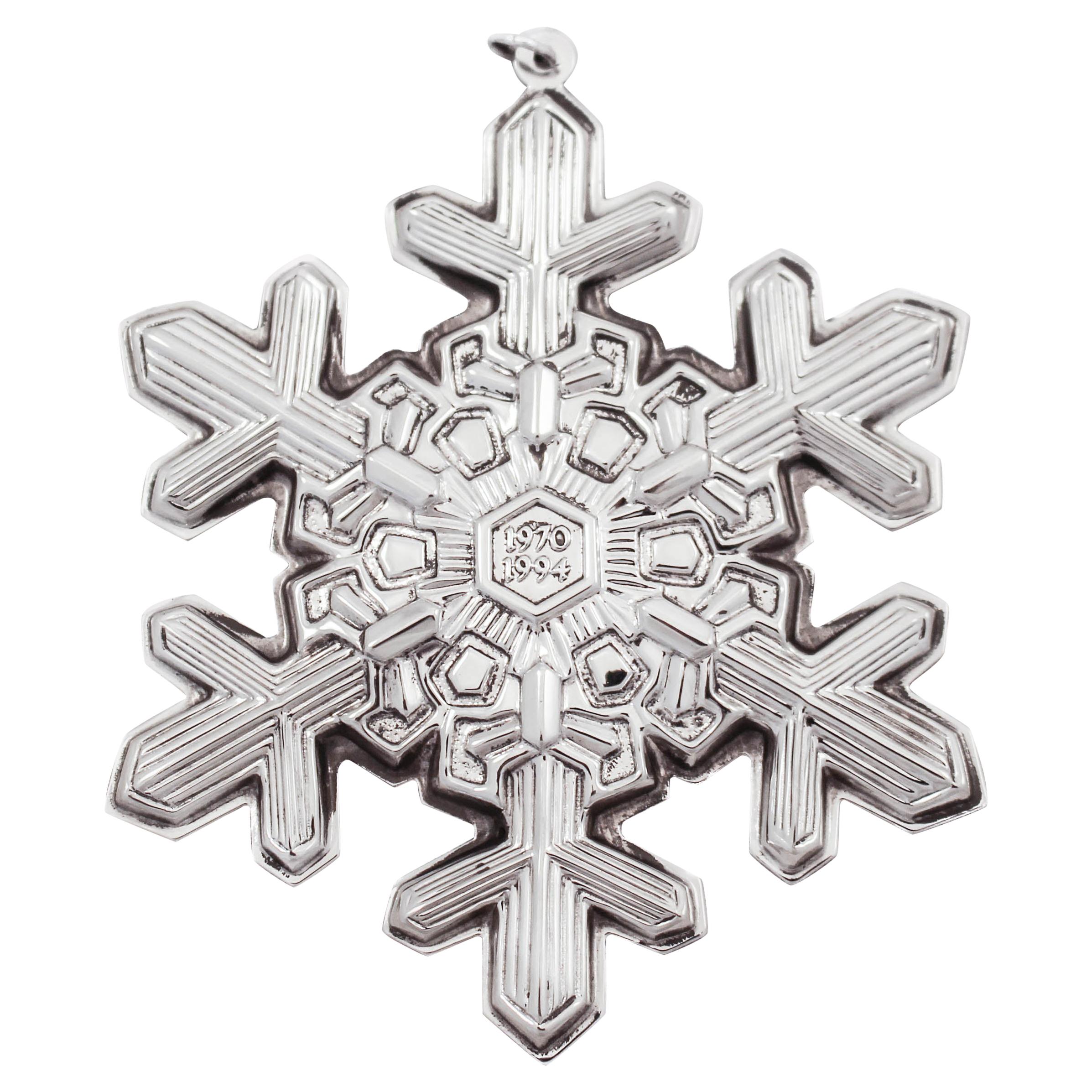 Sterling Snowflake Christmas Ornament For Sale