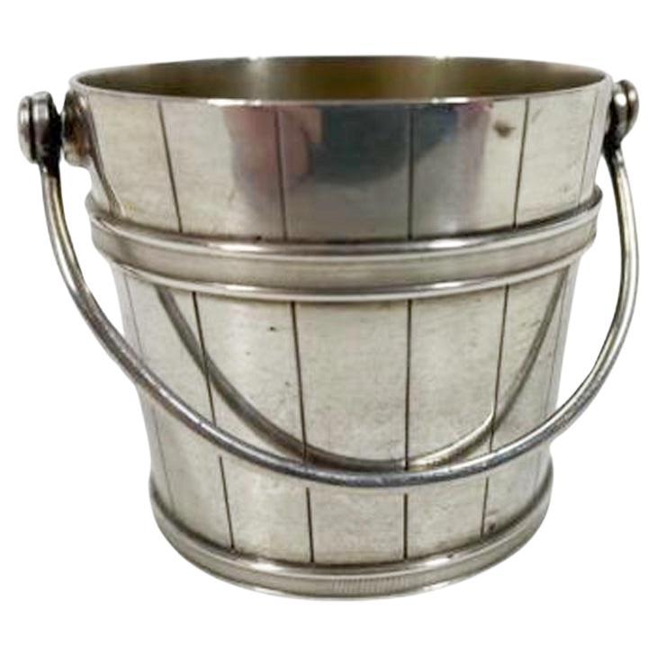 Sterling Spirit Measure in the form of a Staved Bucket Marked Sterling 925 For Sale