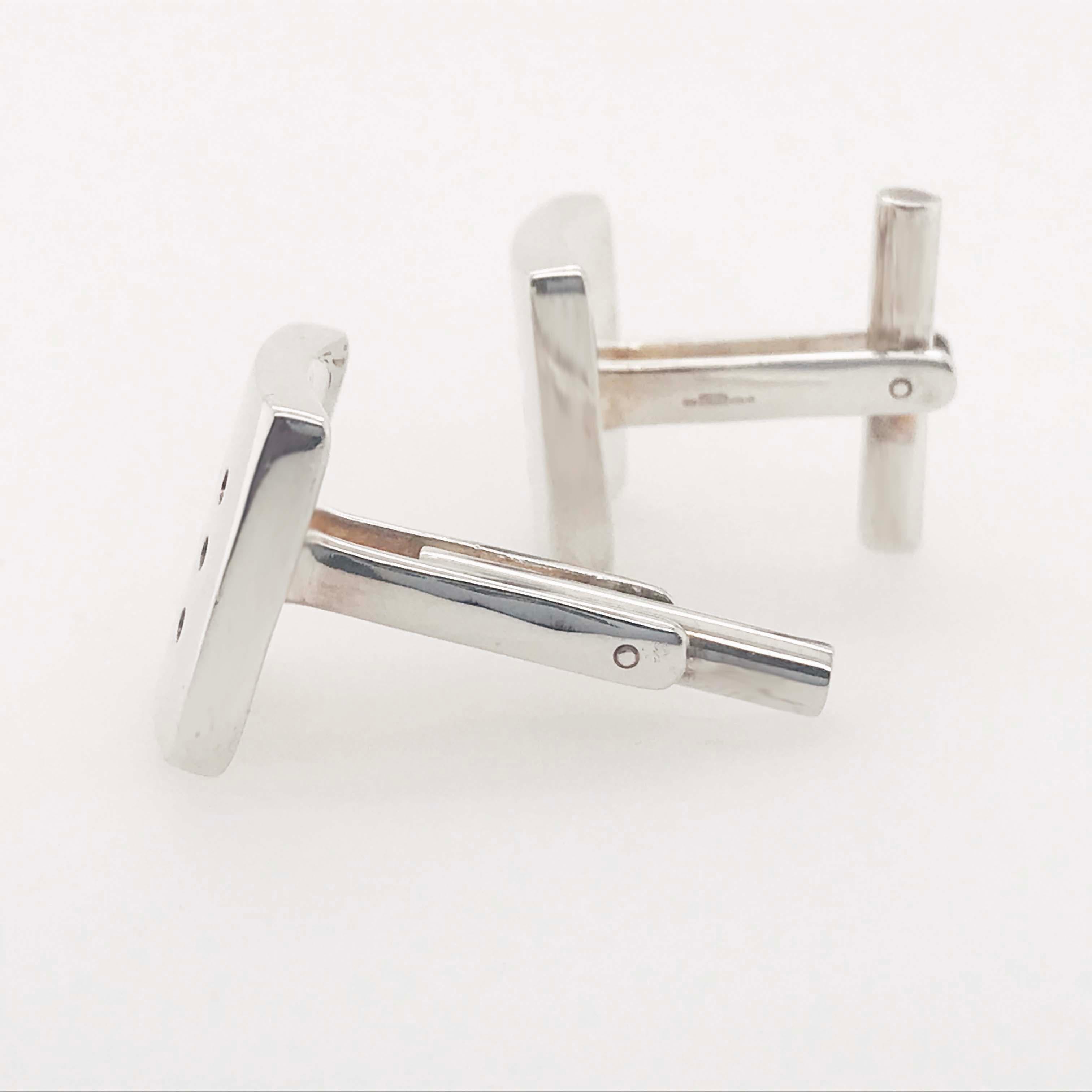 Sterling Square Cufflinks, Sterling Silver Roll the Dice Men's Cuff-links 3