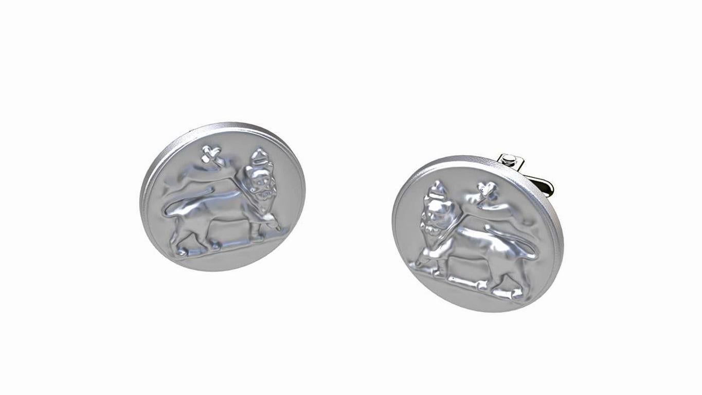 Sterling St George  Lion Cufflinks, Matte finish. Hand sculpted. Made to Order allow 3 weeks for delivery.