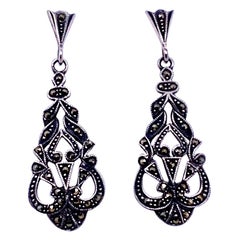 Sterling Sterling Silver and Marcasite Earrings