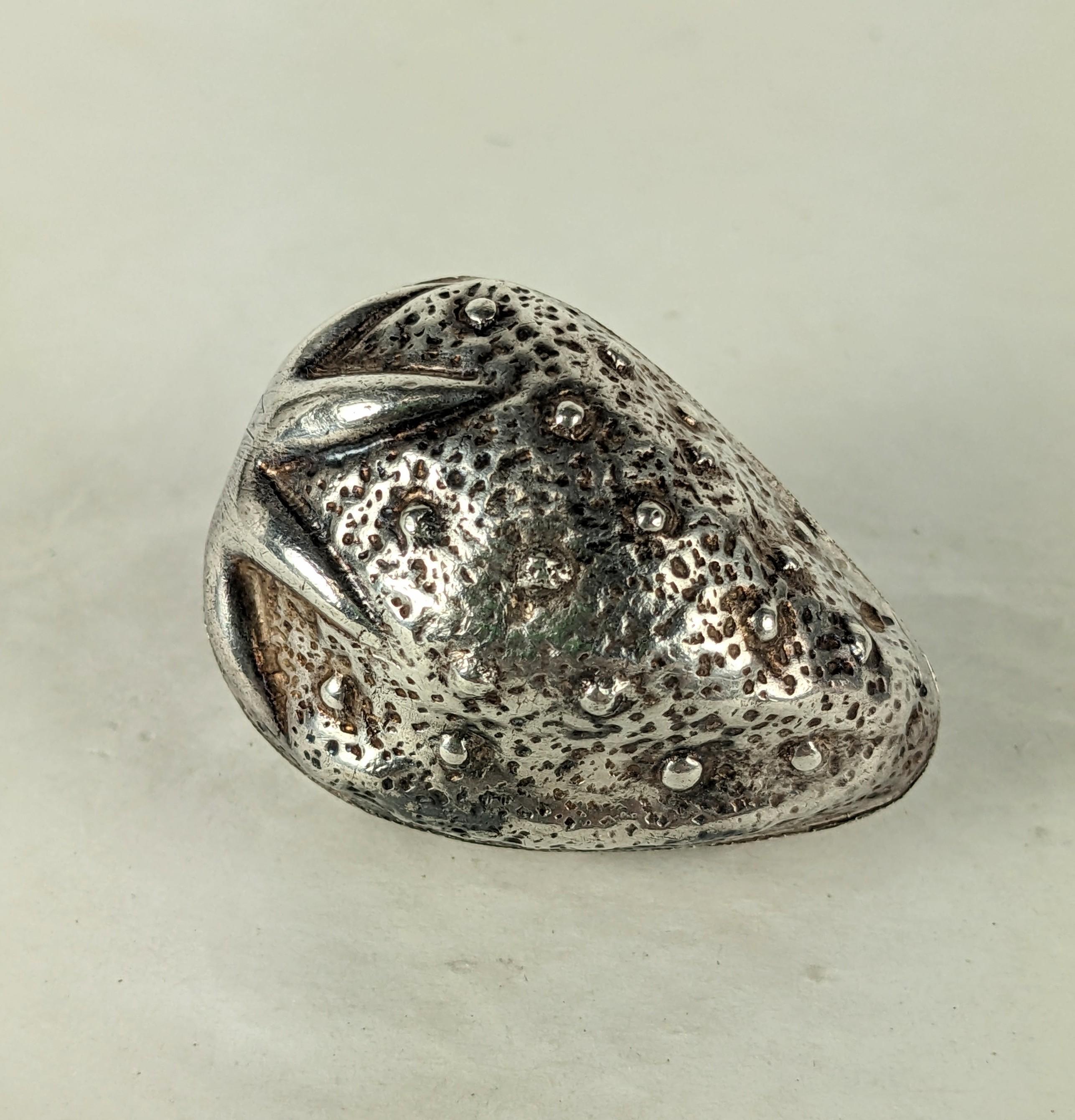 Gray Sterling Strawberry Pillbox For Sale