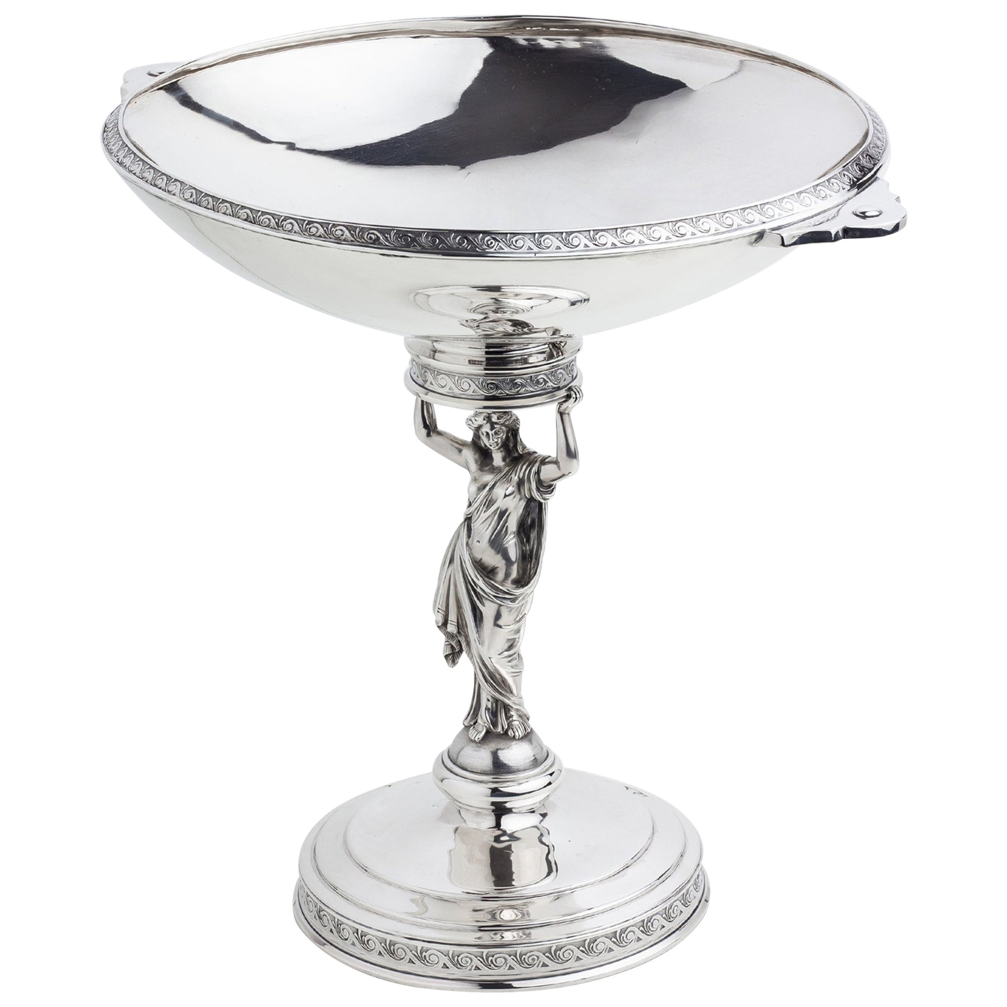 Sterling Tazza oder Footed Comport, John R. Wendt zugeschrieben, ca. 1870