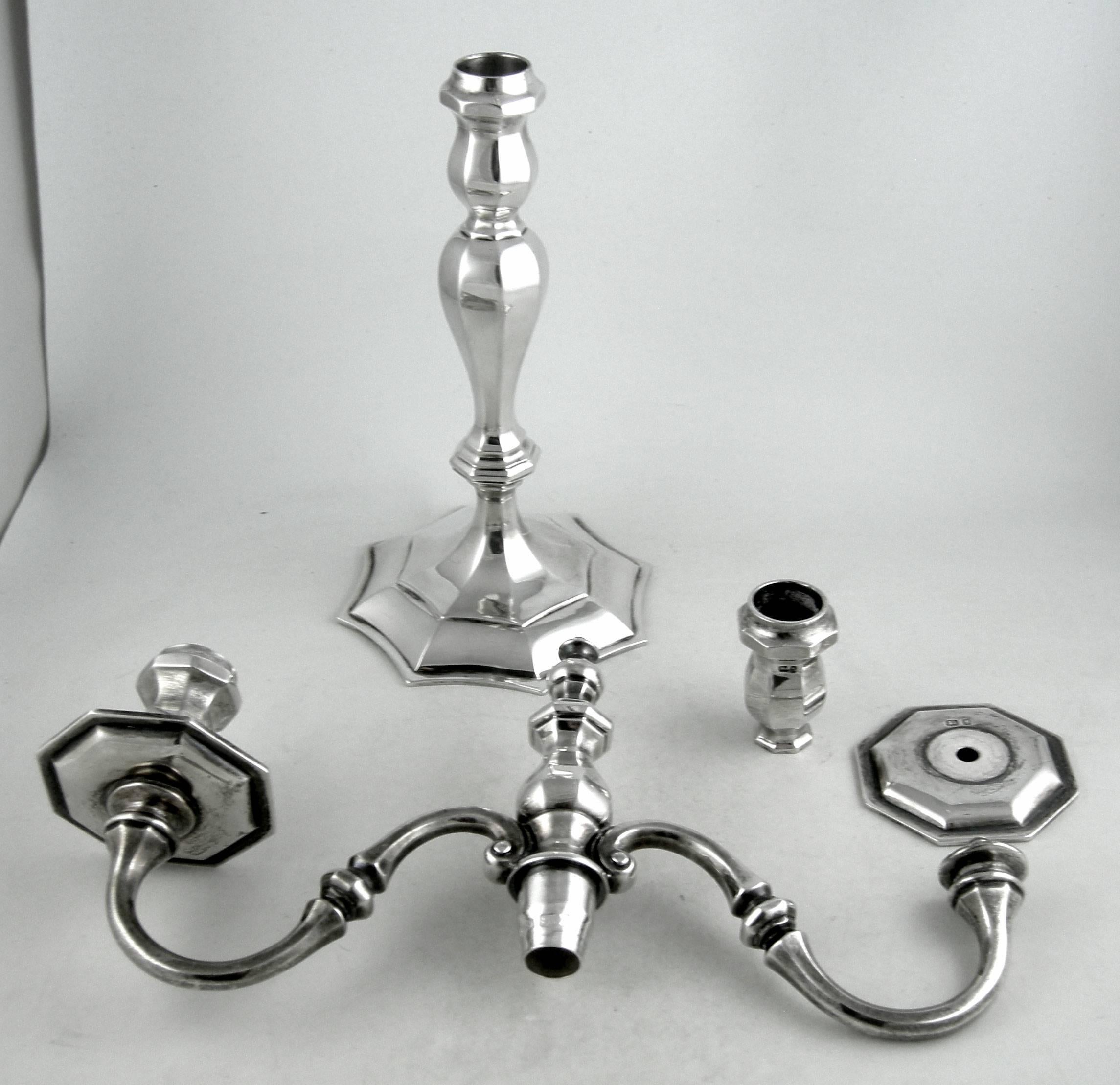 Sterling Tiffany & Co. 'London', Candelabrum, 1960, Pair In Excellent Condition For Sale In Bridport, CT