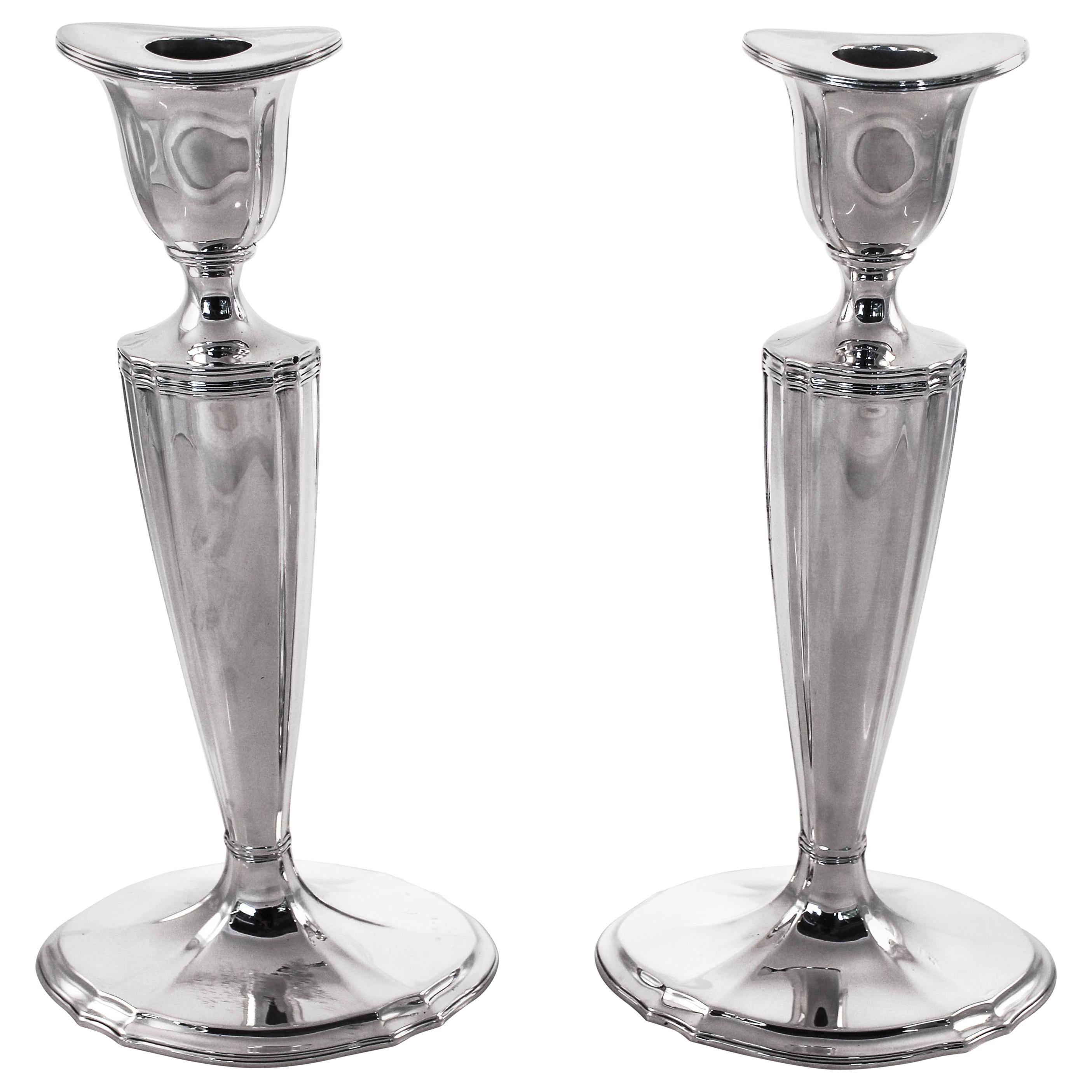 Tiffany Sterling Silver ColumnForm Candlesticks at 1stdibs
