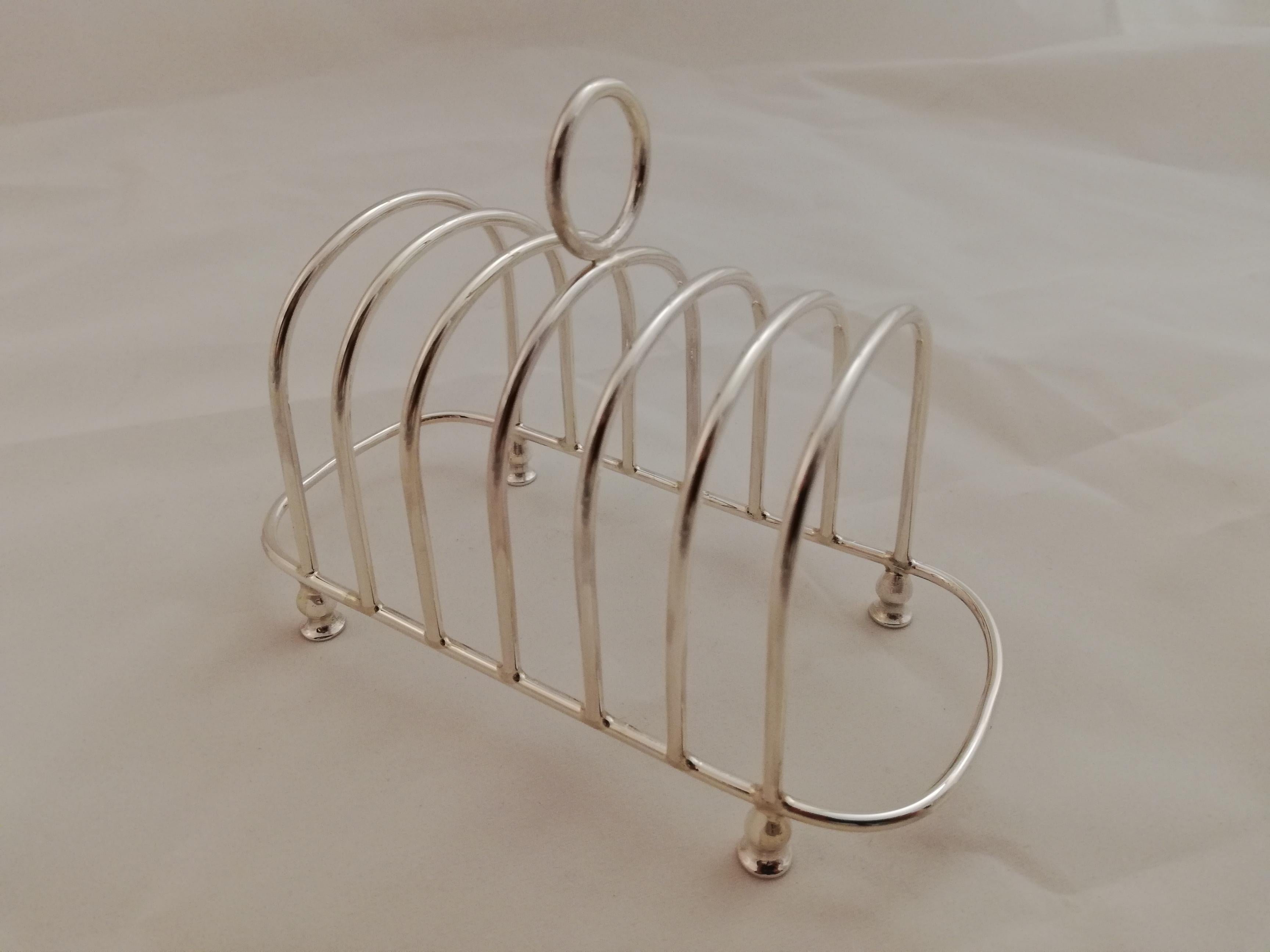 International Style Sterling Toast Rack For Sale