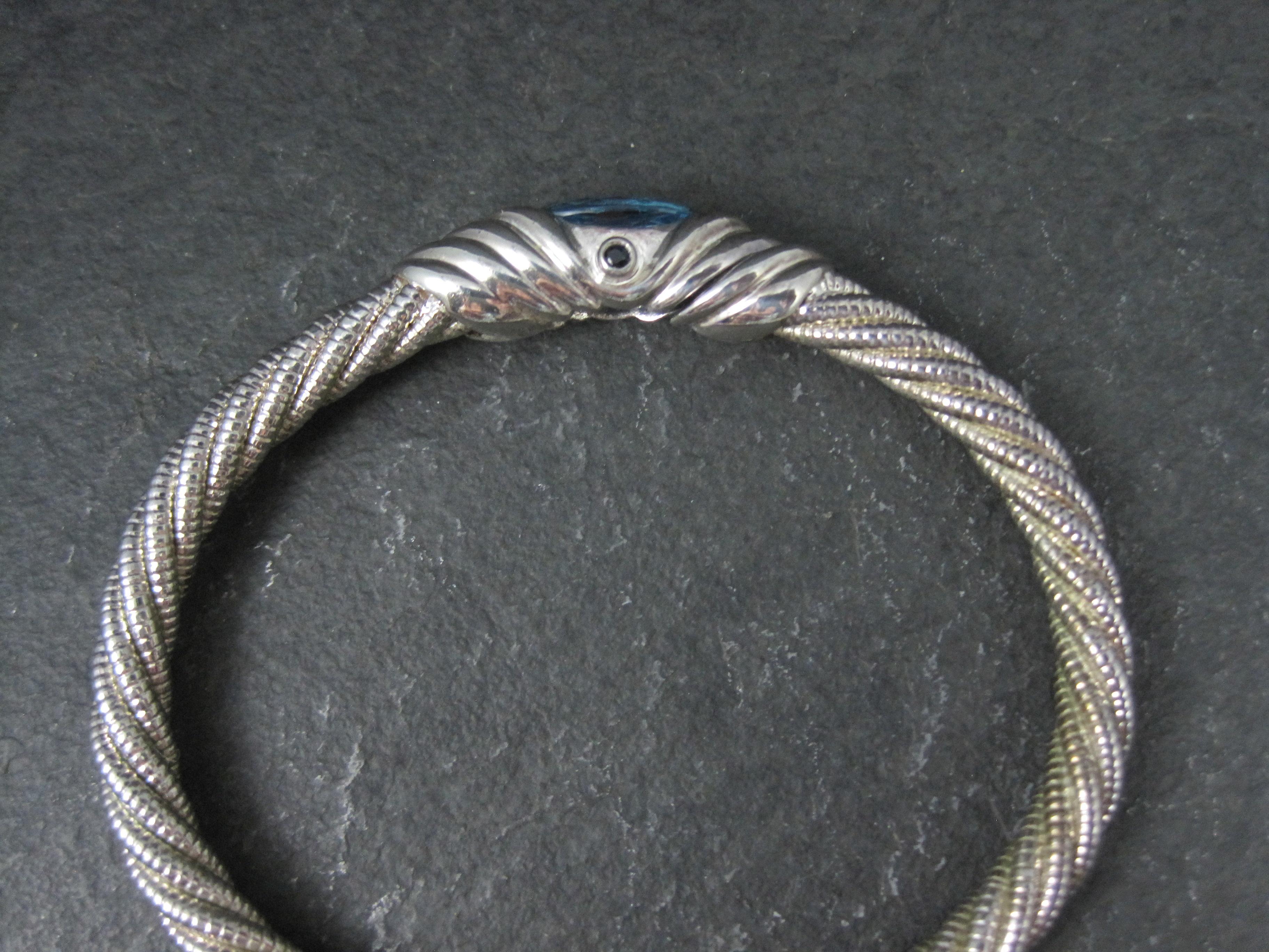 Sterling Topaz Sapphire Bangle Bracelet 6.75