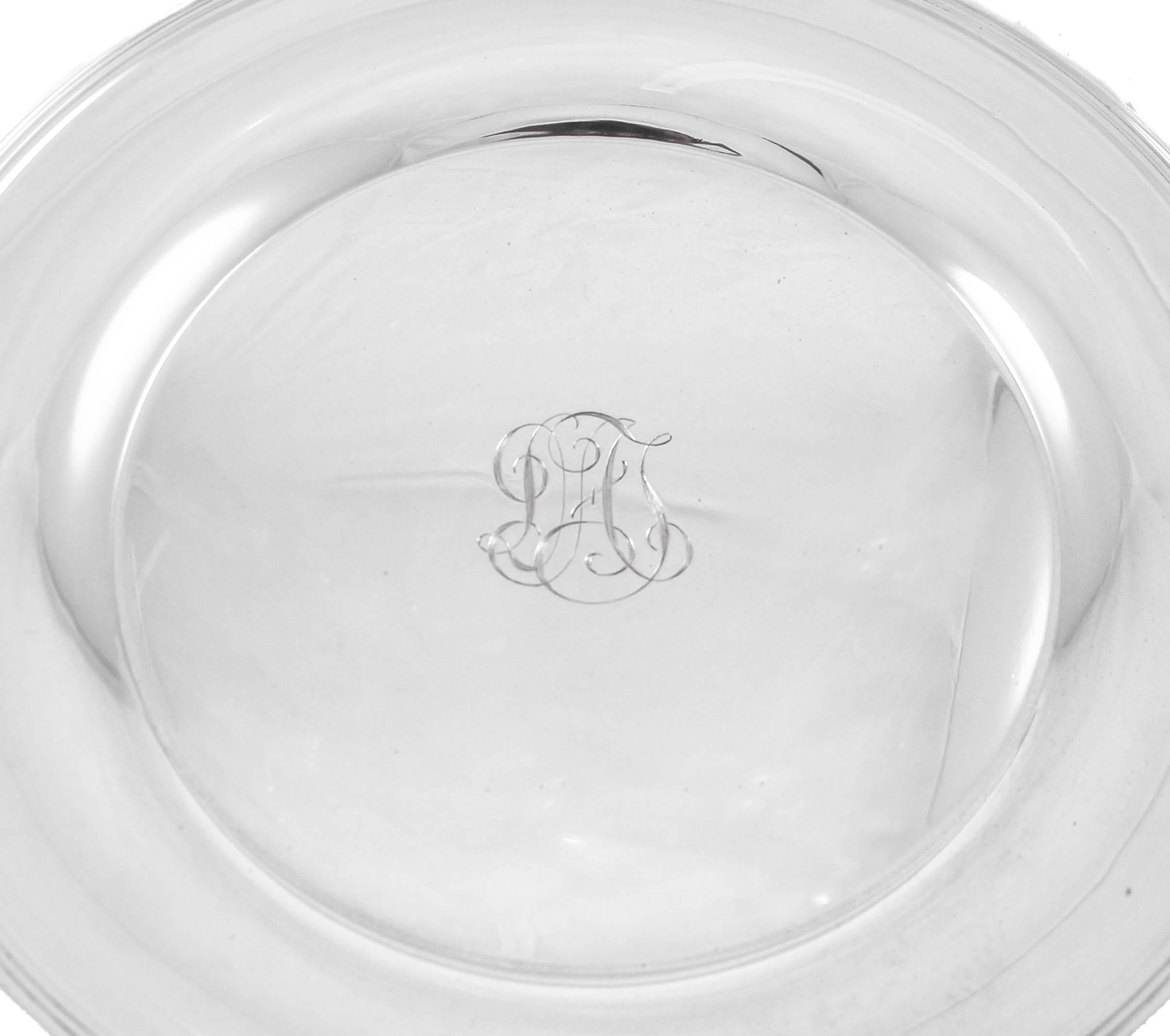 We are offering this sterling silver tray by M. Fred Hirsch & Company. Manufactured during WWII, it is understated and reflects the minimalist style of that period. Today it would be considered sleek and modern but back then it was a reflection of