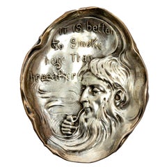 Antique Sterling Tray with Man