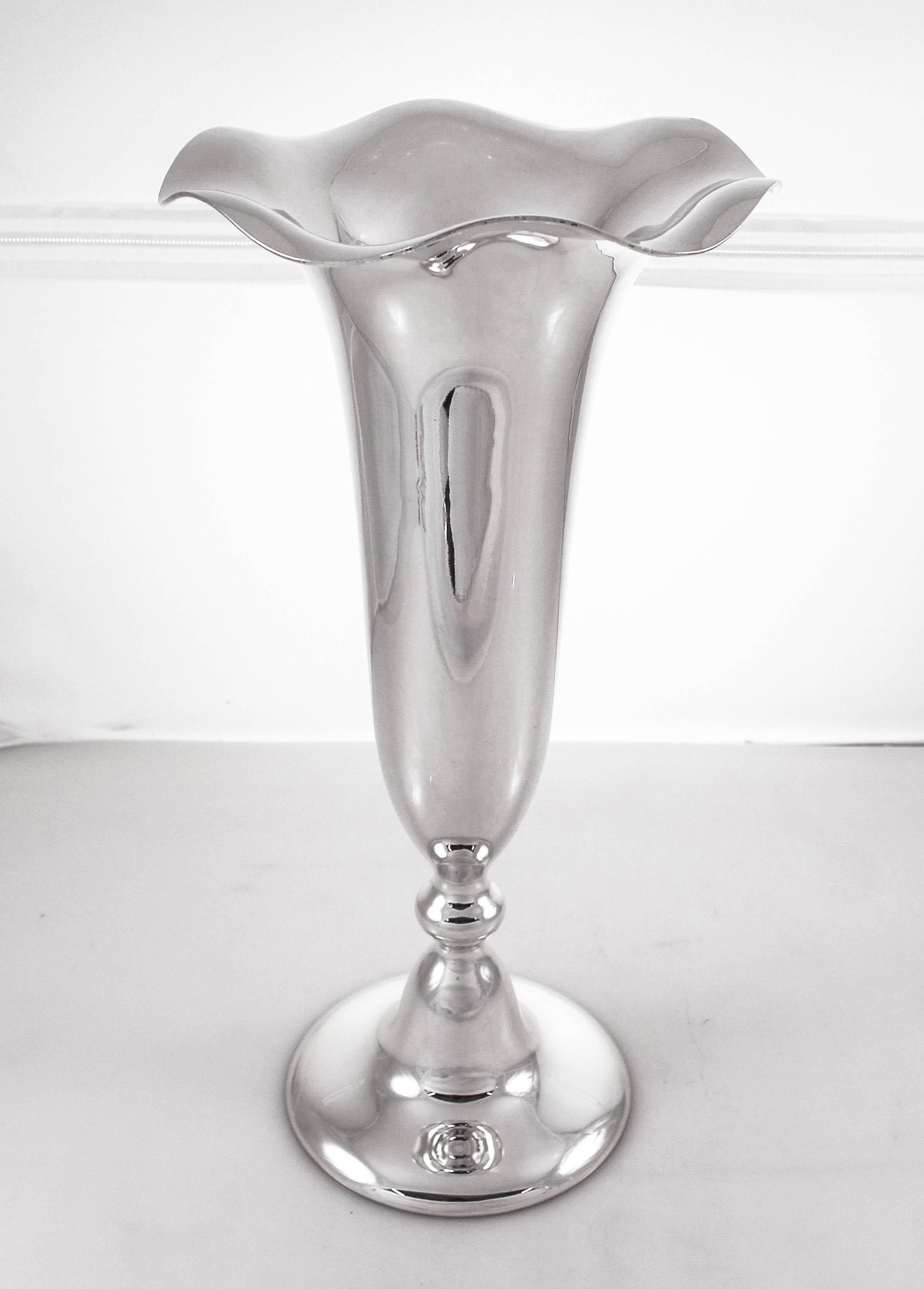 American Sterling Trumpet Vase