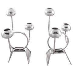 Retro Sterling Uber-Modern Midcentury Candelabras