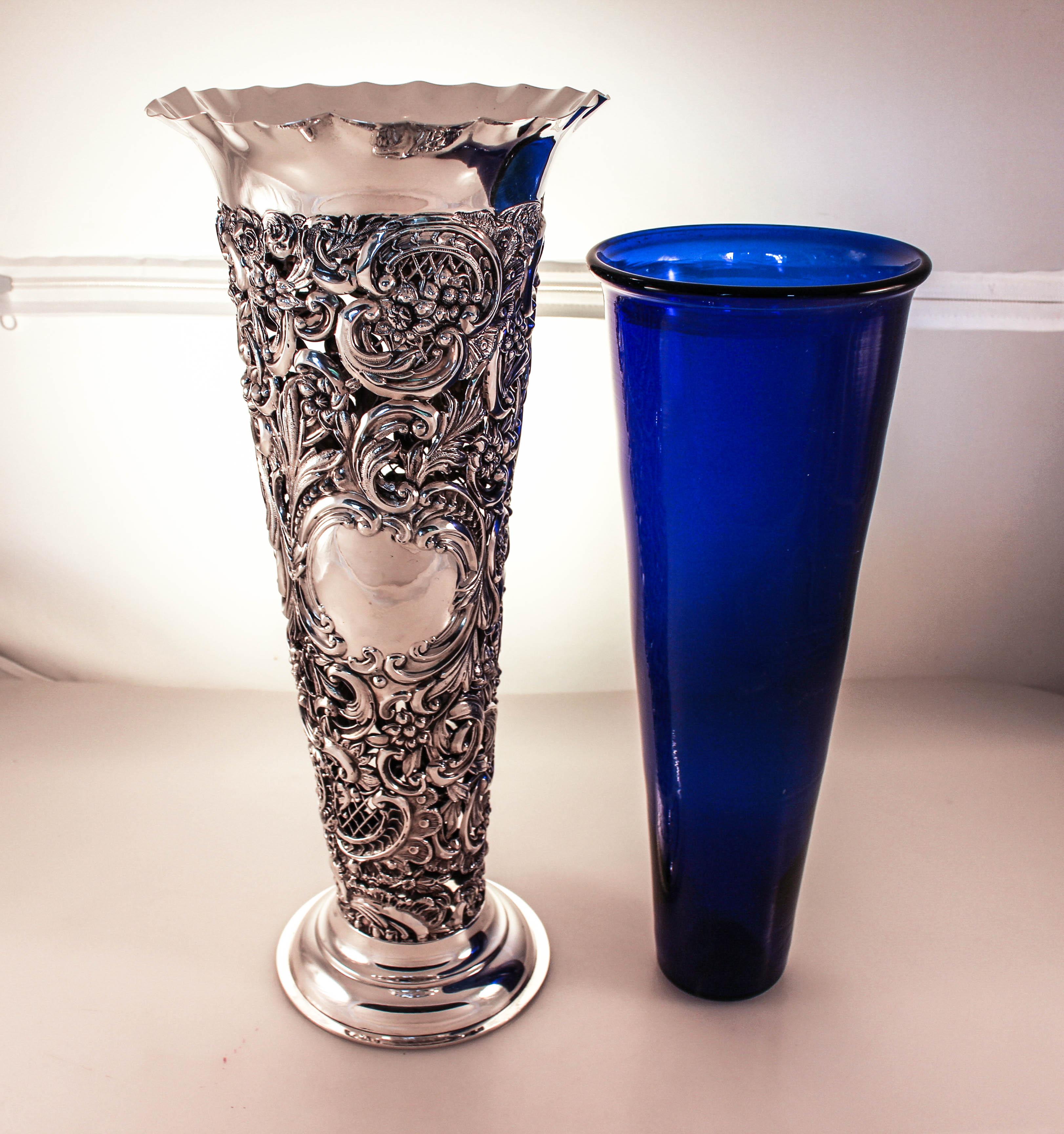 sterling silver vase