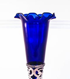 Sterling Vase with Cobalt Liner