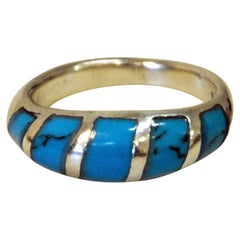 Sterling Vintage Silvering with Clearblue Stone 1960s, Scandinavia