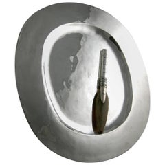 Sterling William Spratling Hand-Hammered Dish and Caviar Knife, circa 1925