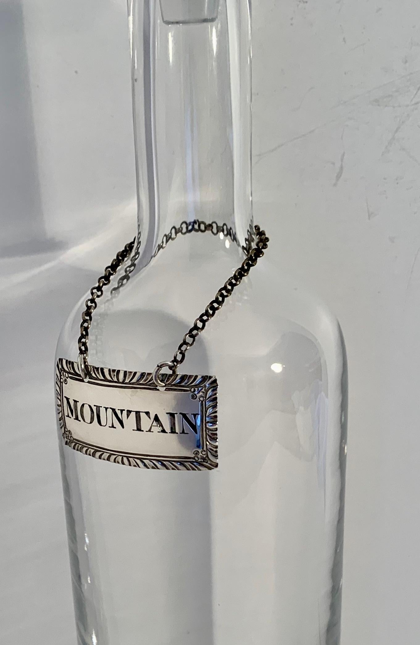 Georgianischer Wein-Dekanter aus Sterlingsilber Label Mountain