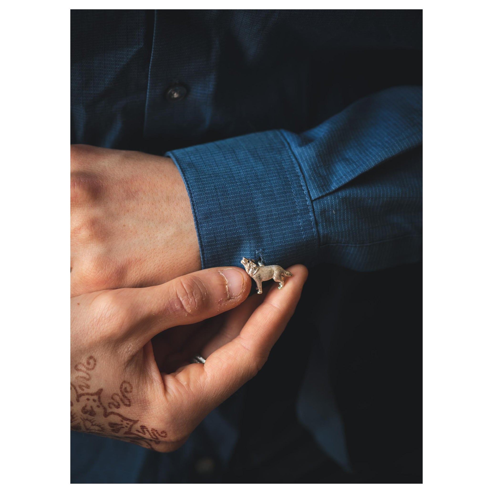 Sterling Wolf Cufflinks